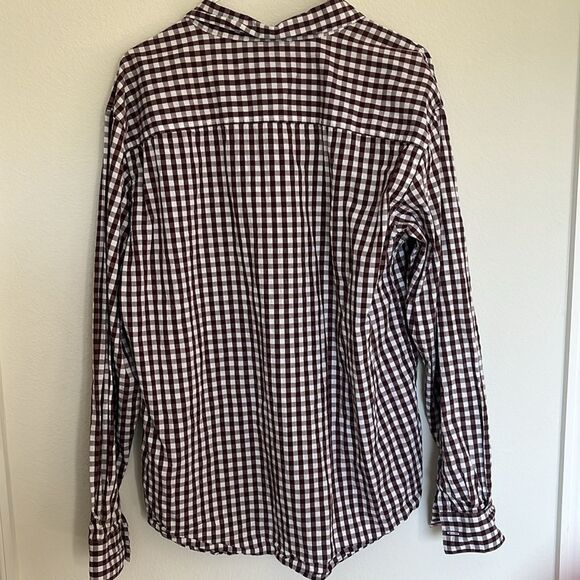 Columbia Brown White Checks Long Sleeve Button Down Shirt Men's L Outdoor Camp - Picture 6 of 6